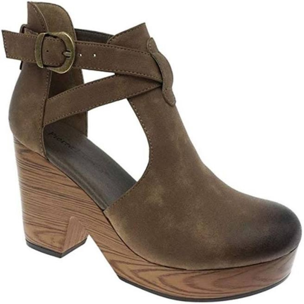 Pierre Dumas Clogs brown taupe clogs heel wedges